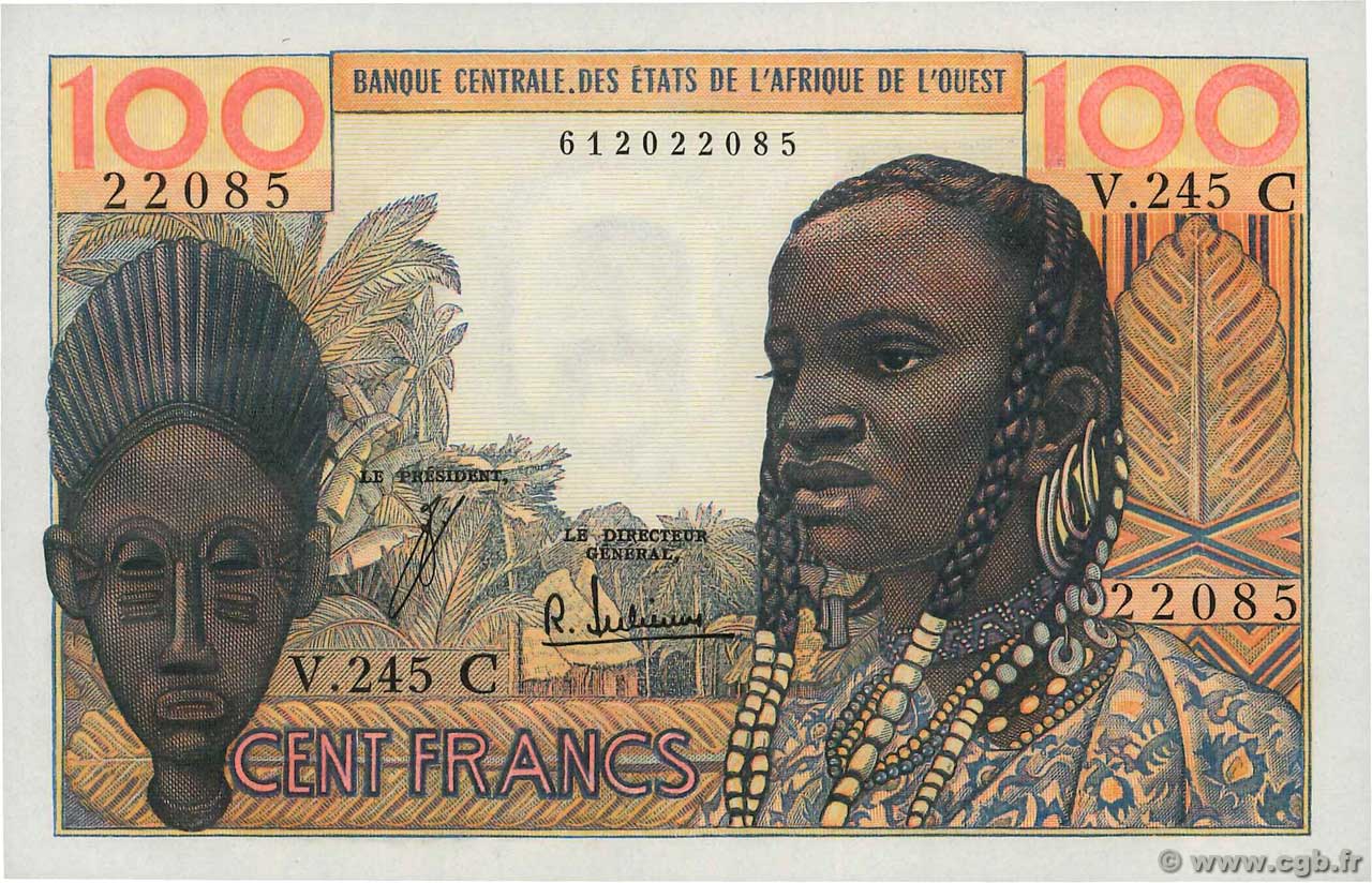 100 Francs ÉTATS DE L AFRIQUE DE L OUEST  1965 P.301Cf pr.NEUF