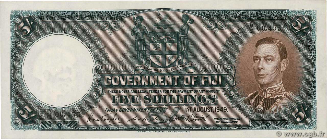 5 Shillings FIJI  1949 P.037i AU