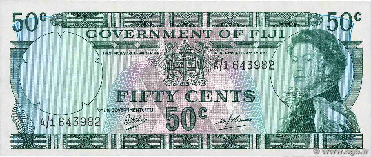 50 Cents FIJI  1969 P.058a UNC