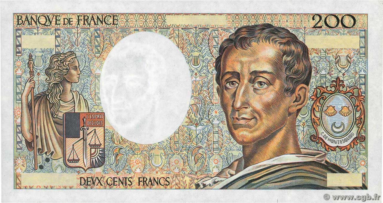200 Francs MONTESQUIEU Fauté FRANCE  1981 F.70.01 SUP