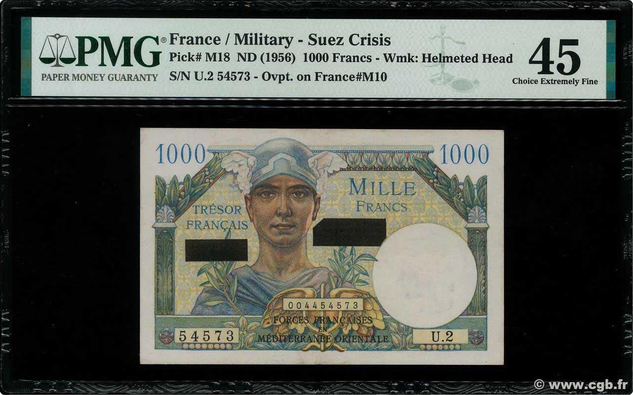 1000 Francs SUEZ FRANCE  1956 VF.43.01 SUP