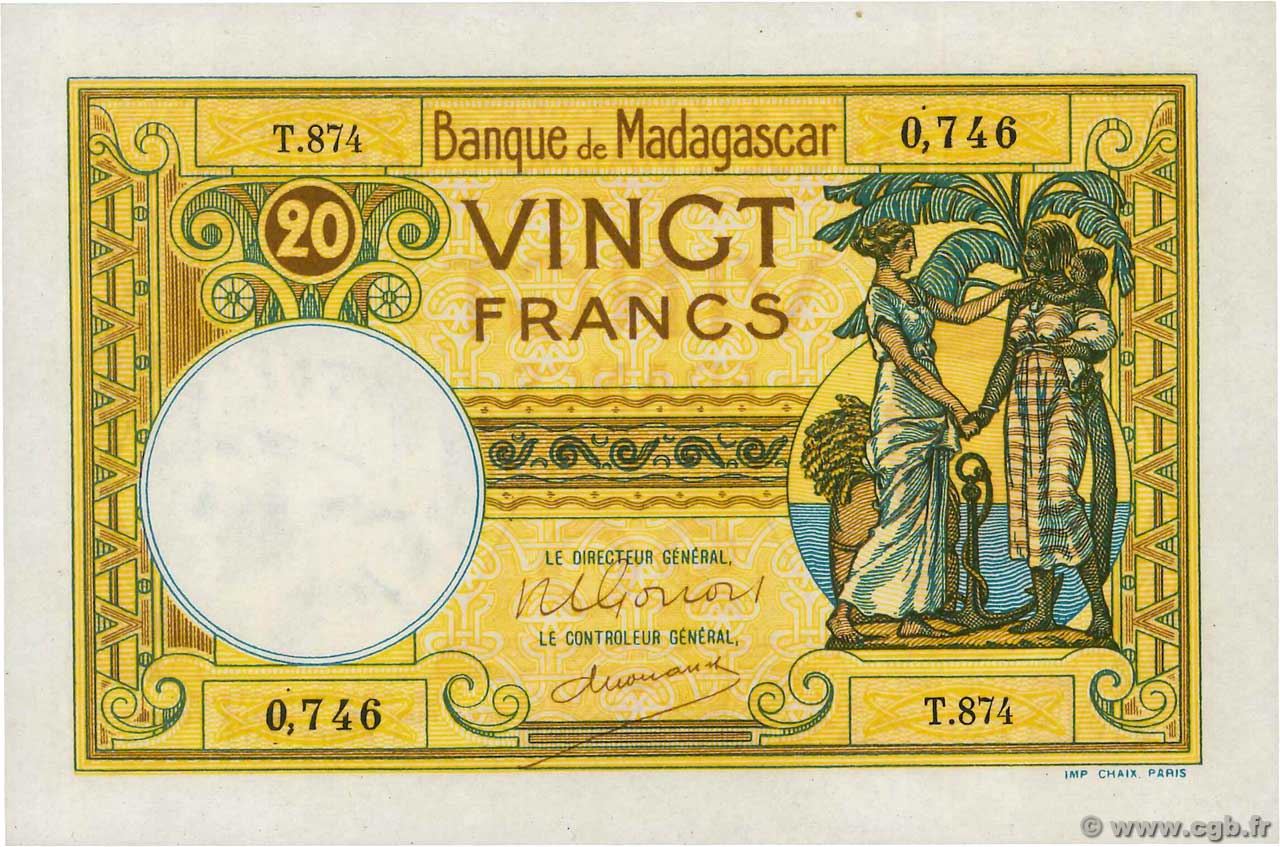 20 Francs MADAGASCAR  1948 P.037 SC+