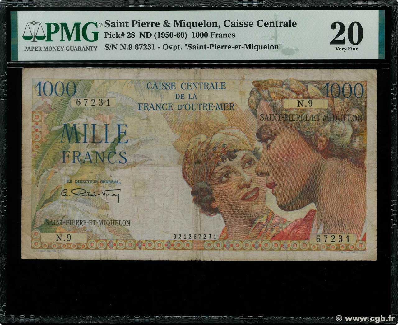 1000 Francs Union Française SAN PEDRO Y MIGUELóN  1946 P.28 BC