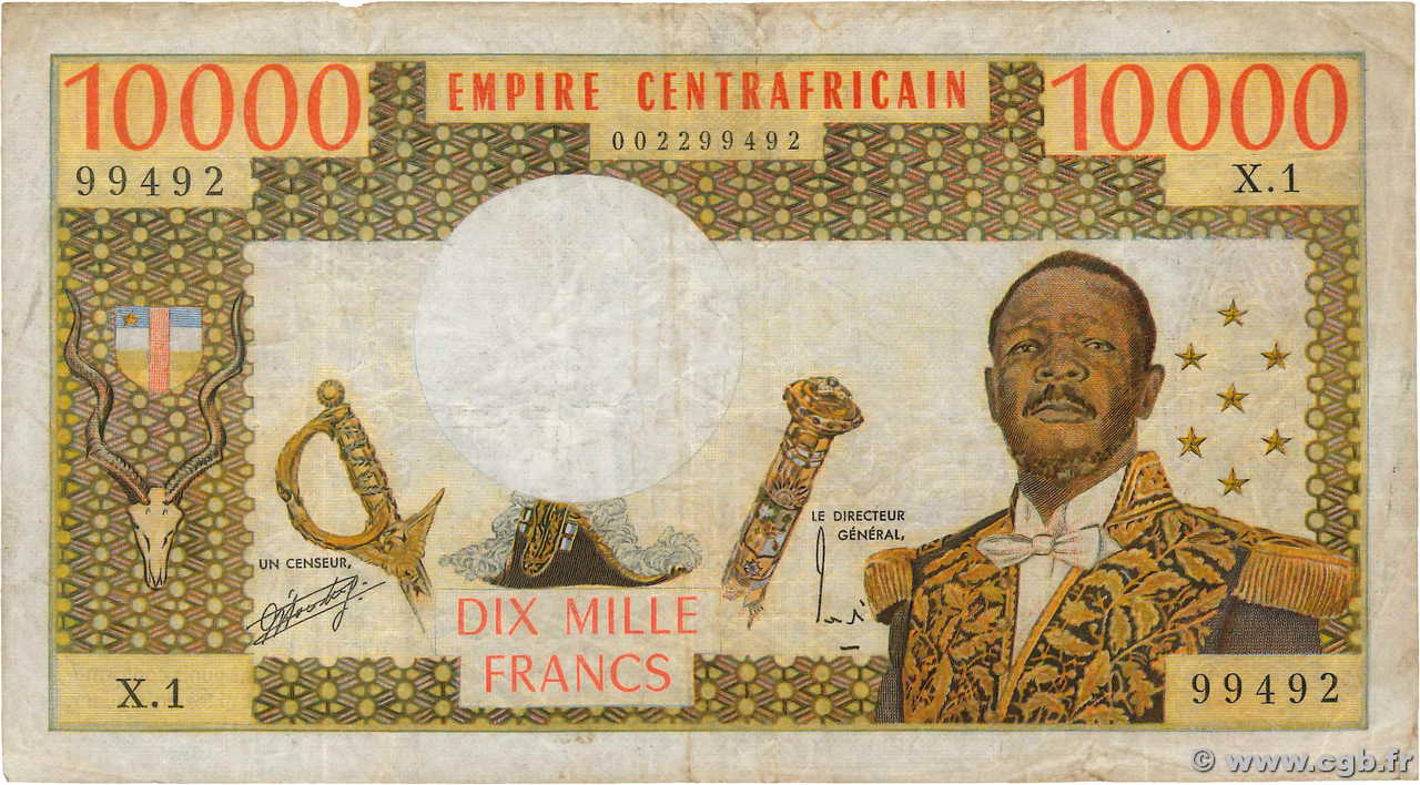 10000 Francs CENTRAFRIQUE  1978 P.08 pr.TB