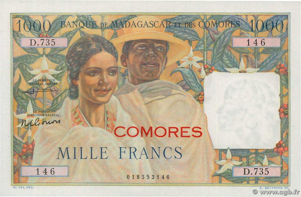 1000 Francs COMORES  1963 P.05b pr.SPL
