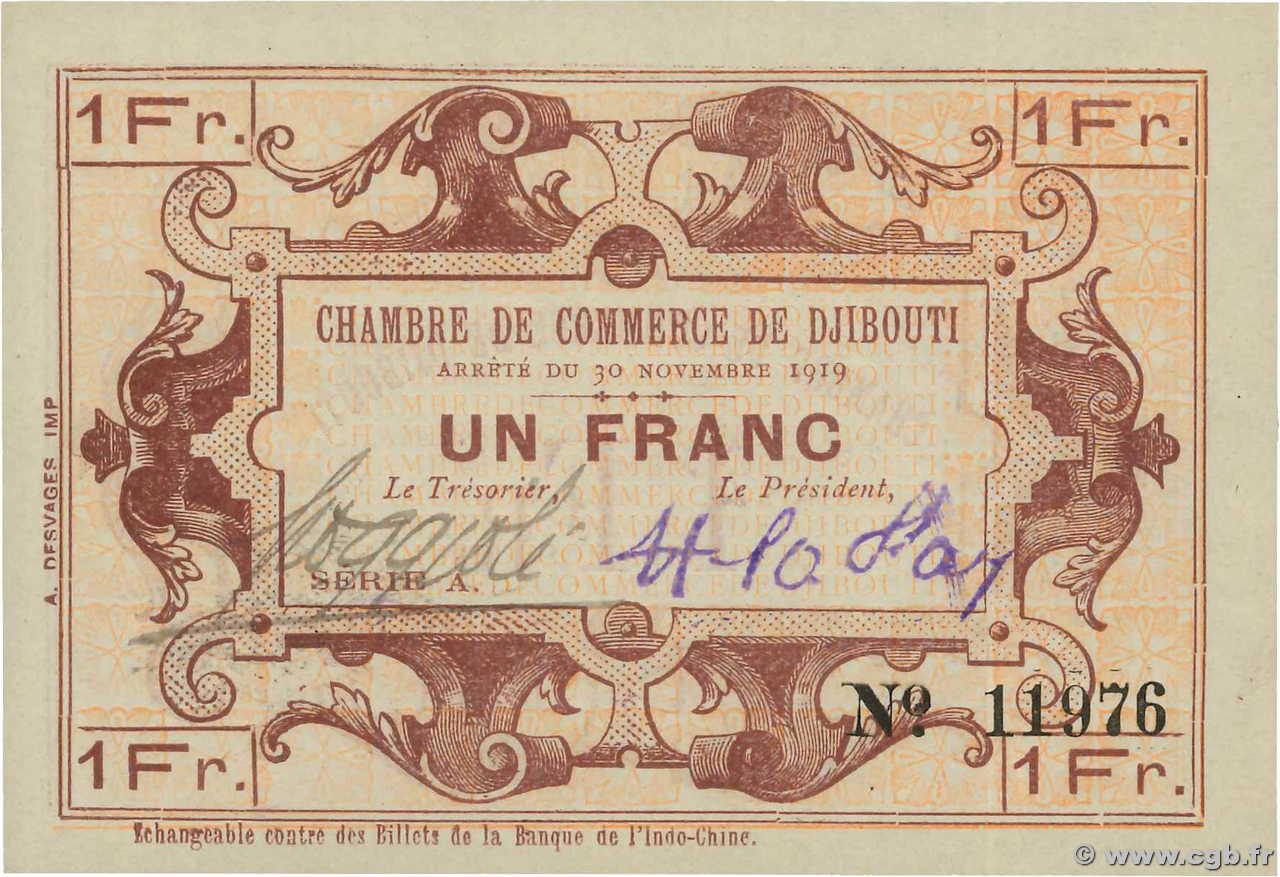1 Franc DJIBUTI  1919 P.24 q.FDC
