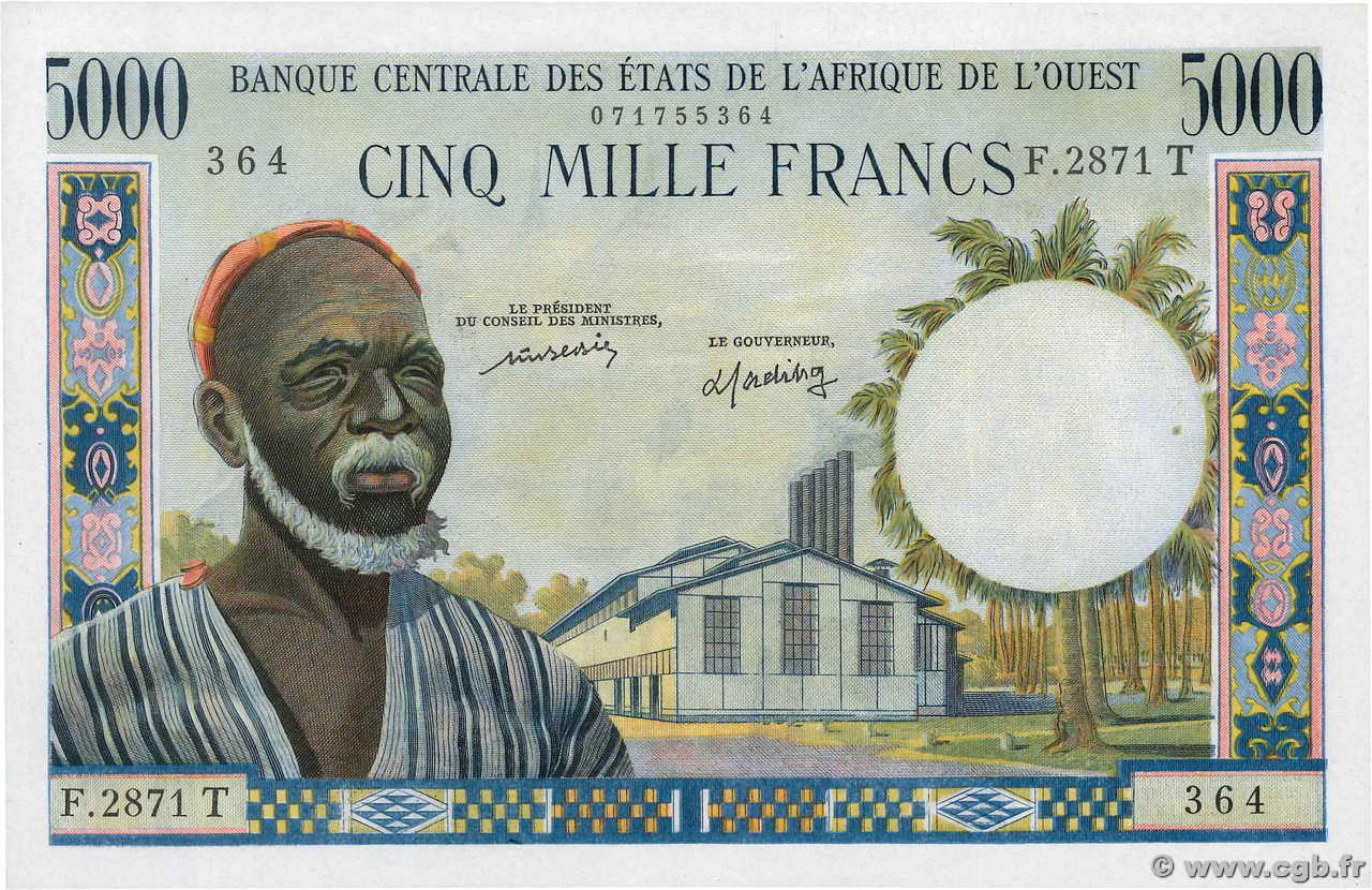5000 Francs ÉTATS DE L AFRIQUE DE L OUEST  1977 P.804Tm SUP
