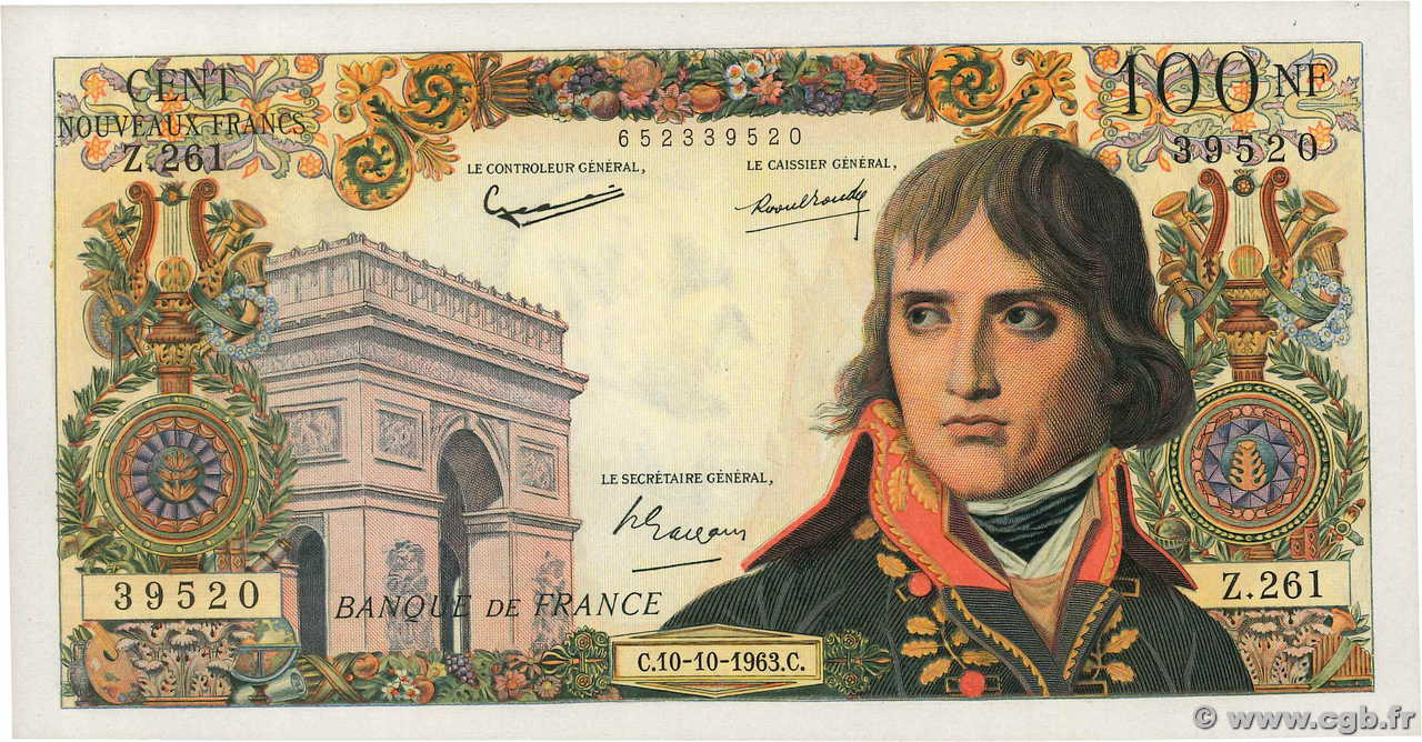 100 Nouveaux Francs BONAPARTE FRANCE  1963 F.59.23 SUP