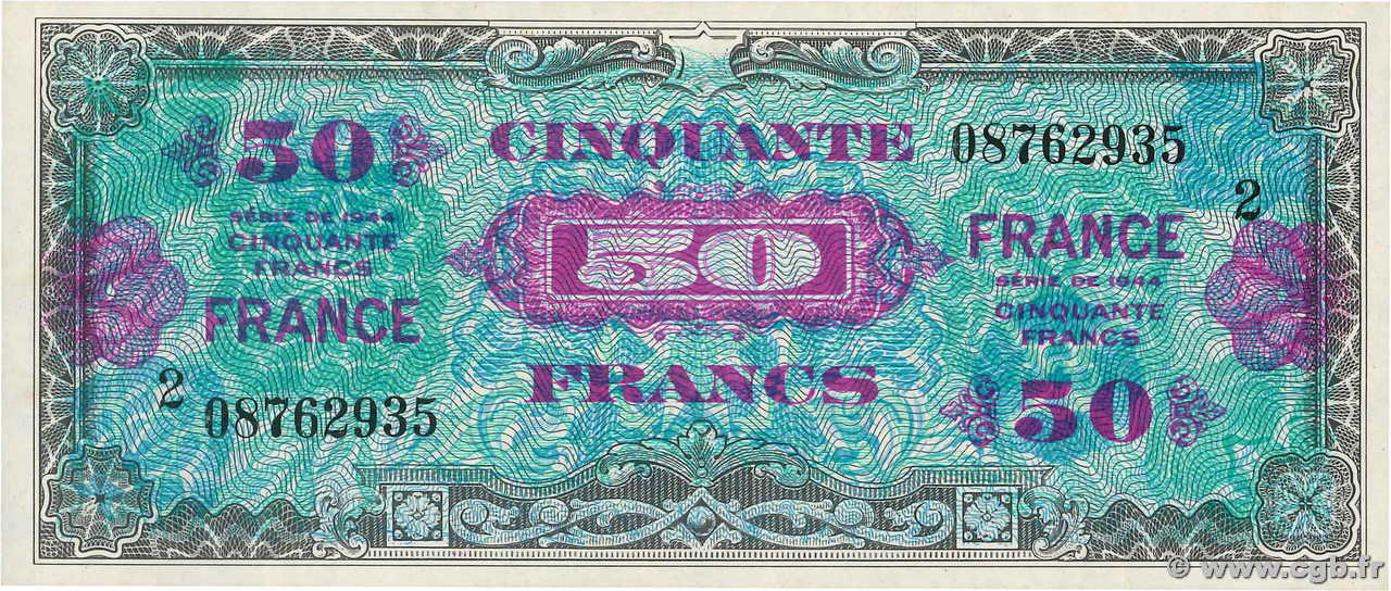50 Francs FRANCE FRANCIA  1945 VF.24.02 AU