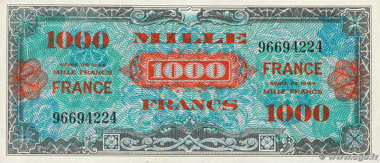 1000 Francs FRANCE Numéro spécial FRANCE  1945 VF.27.01 SPL