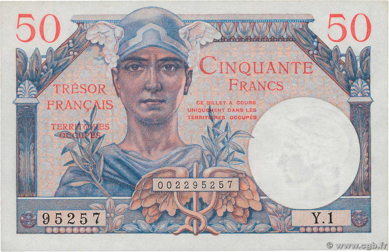50 Francs TRÉSOR FRANÇAIS FRANCIA  1947 VF.31.01 SC