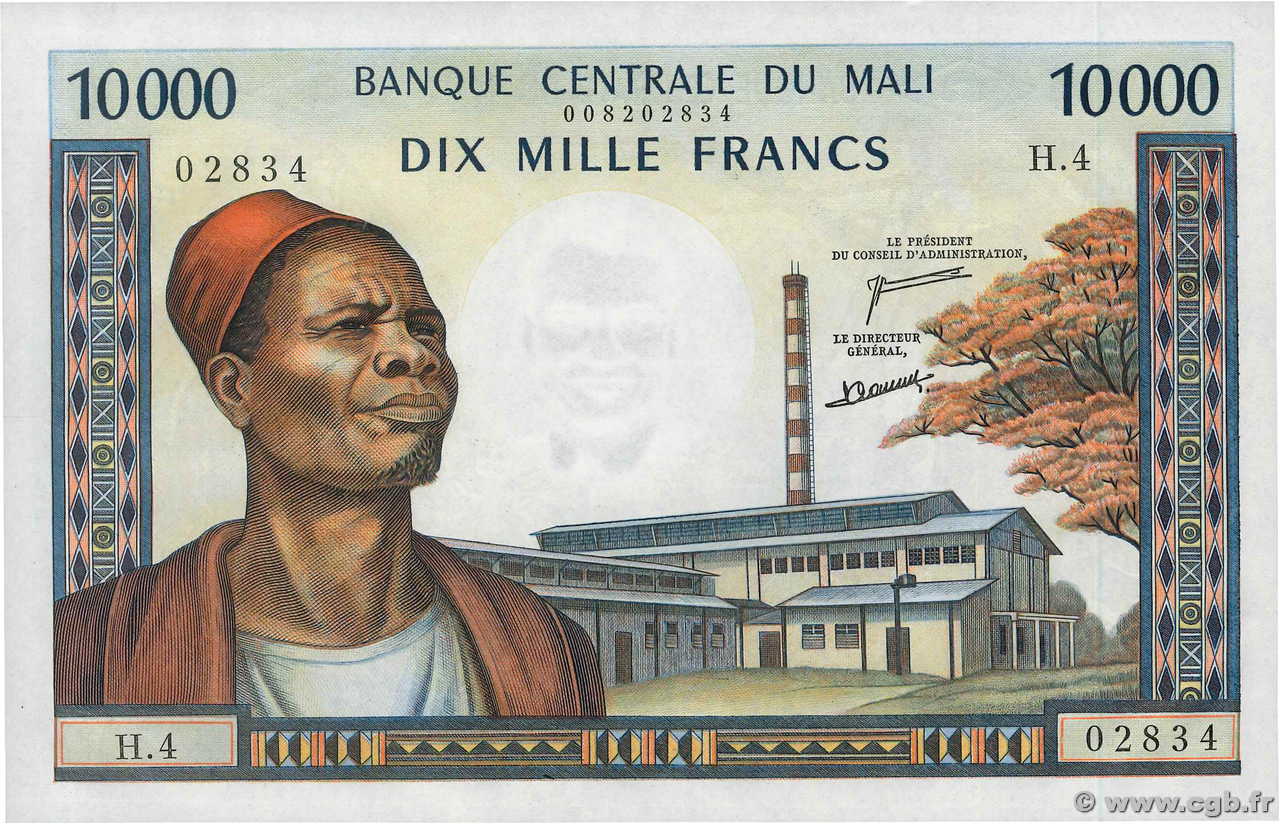 10000 Francs MALI  1970 P.15e AU+