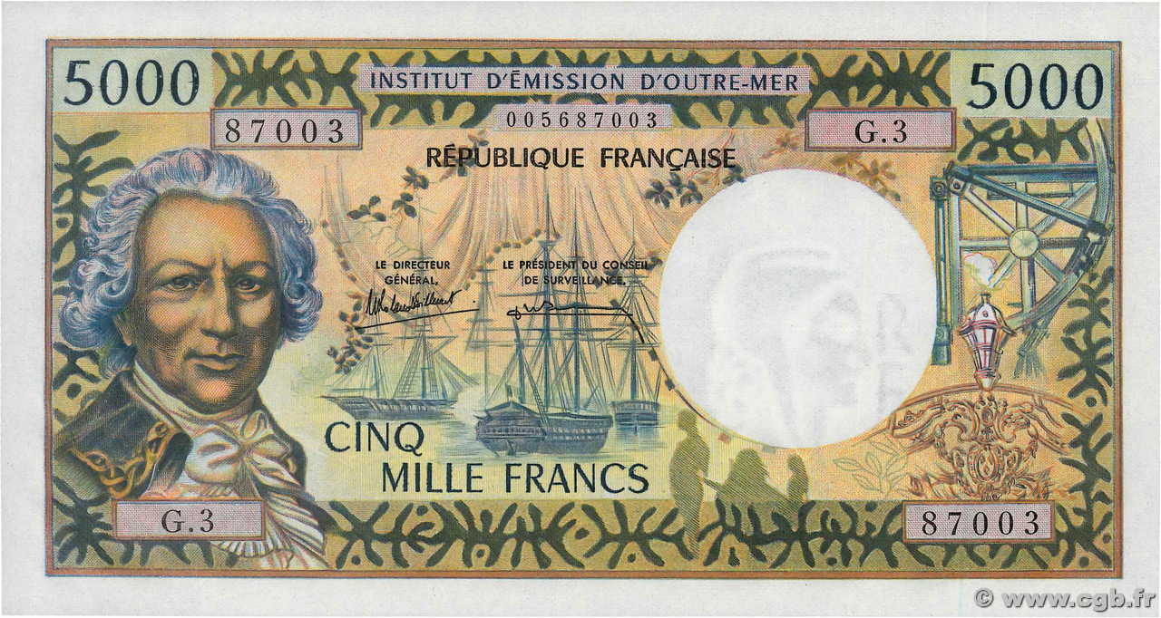 5000 Francs TAHITI  1985 P.28d UNC