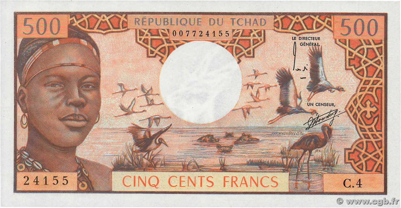 500 Francs CHAD  1974 P.02a FDC