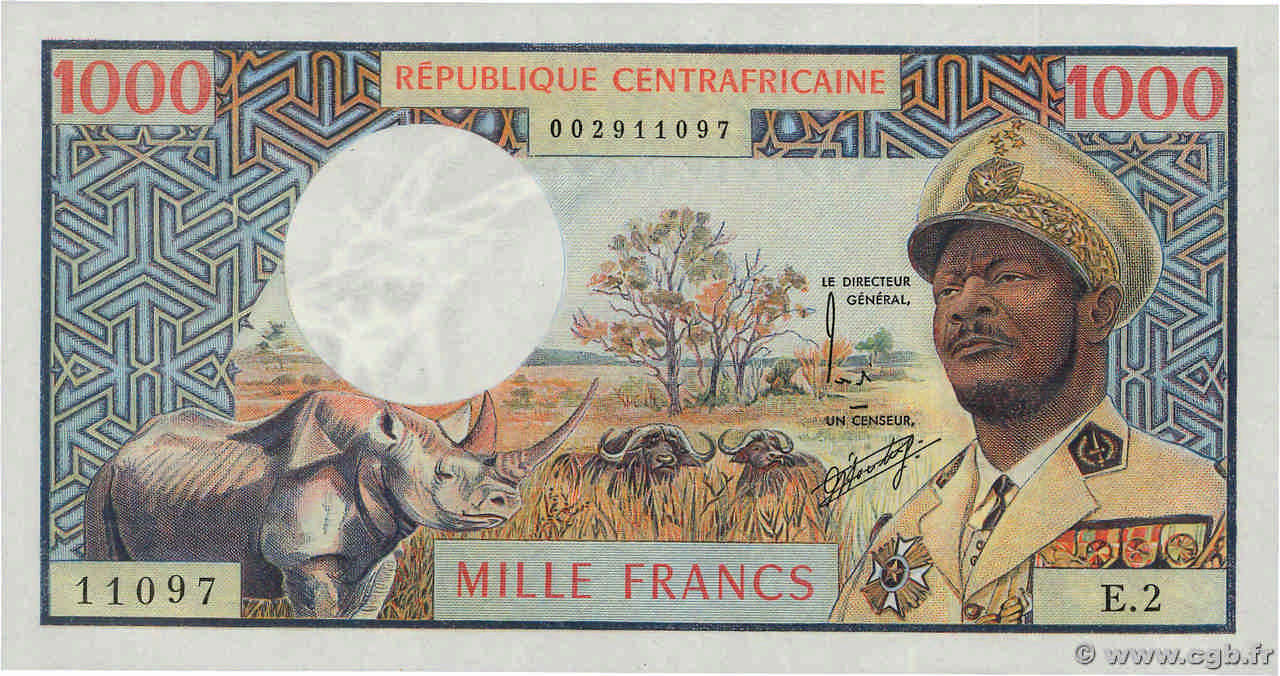 1000 Francs REPUBBLICA CENTRAFRICANA  1974 P.02 q.FDC