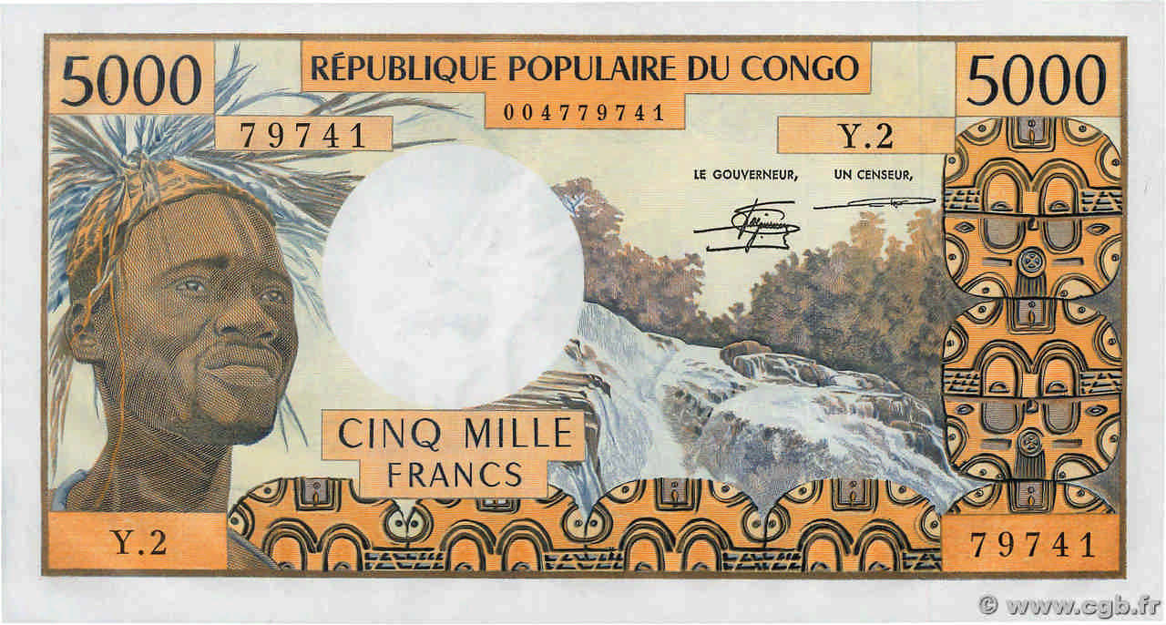 5000 Francs CONGO  1978 P.04c SC