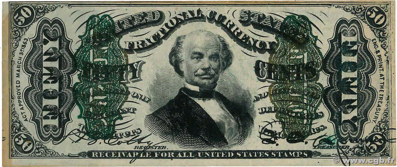 50 Cents STATI UNITI D AMERICA  1863 P.111a q.SPL