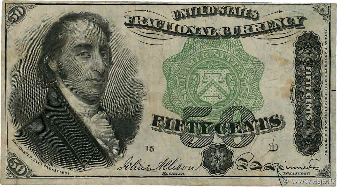 50 Cents STATI UNITI D AMERICA  1863 P.121 q.BB