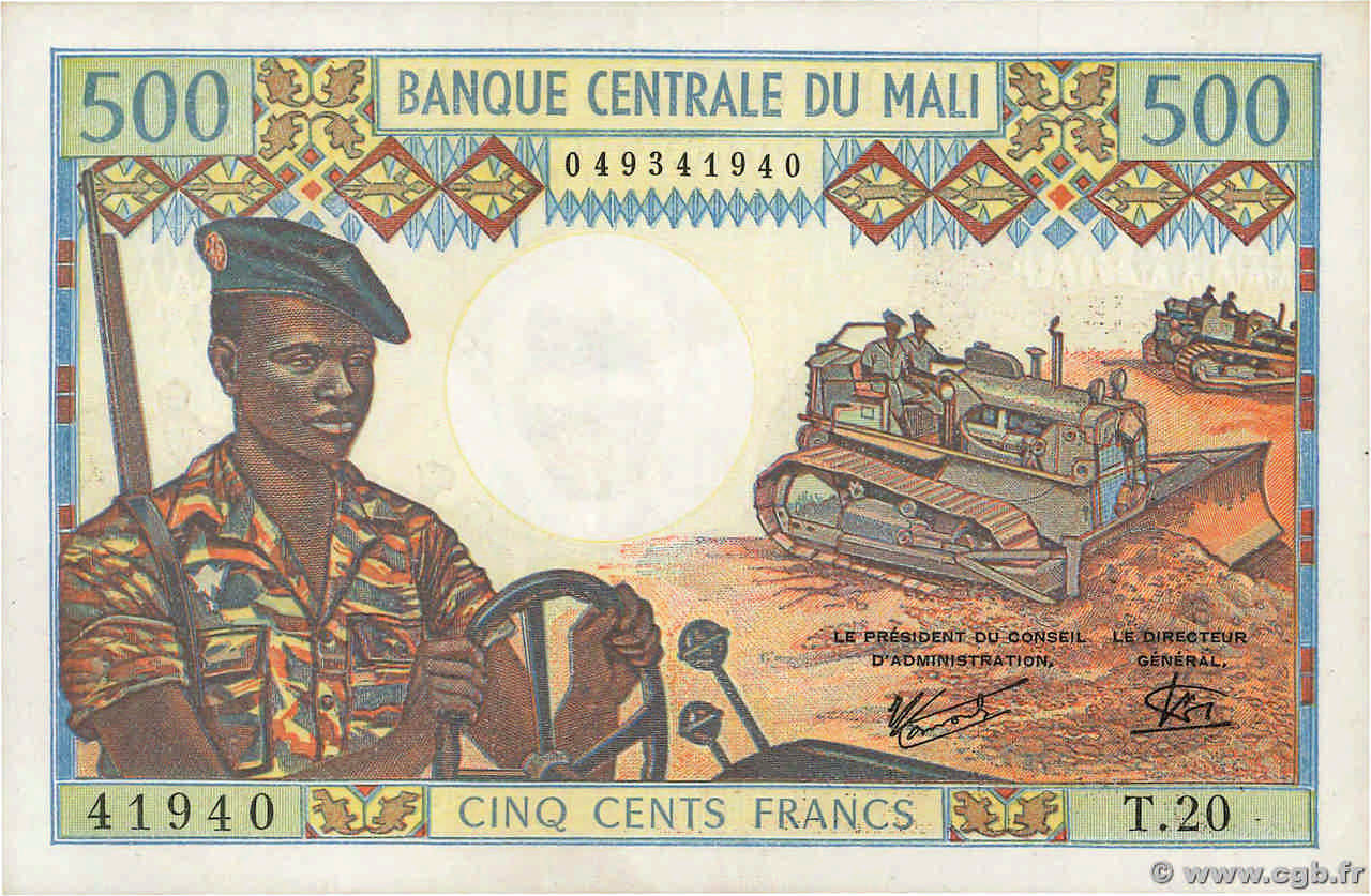 500 Francs MALI  1973 P.12e VZ