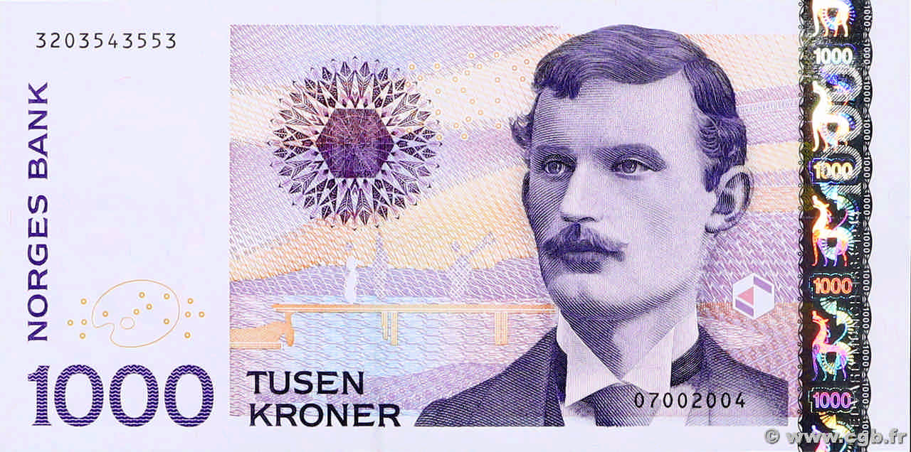 1000 Kroner NORWAY  2004 P.52b UNC-