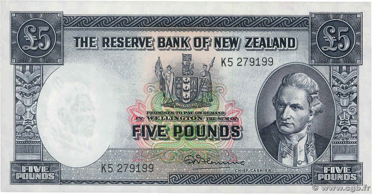 5 Pounds NOUVELLE-ZÉLANDE  1967 P.160d SUP