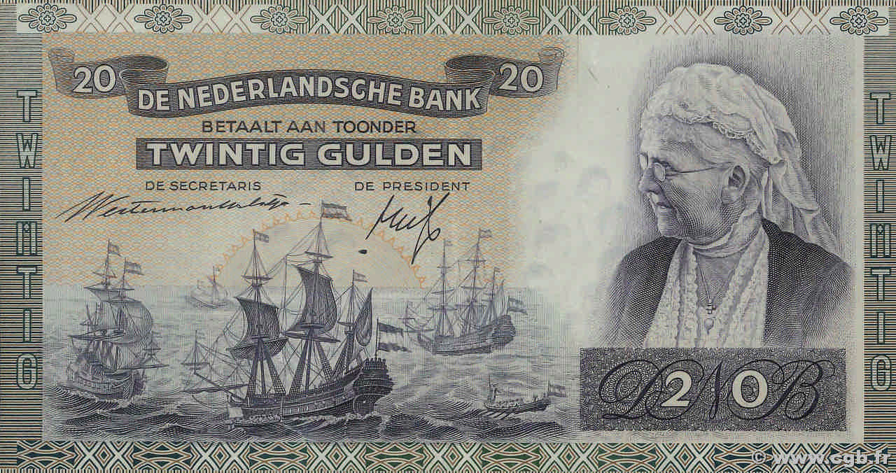 20 Gulden NETHERLANDS  1941 P.054 AU-