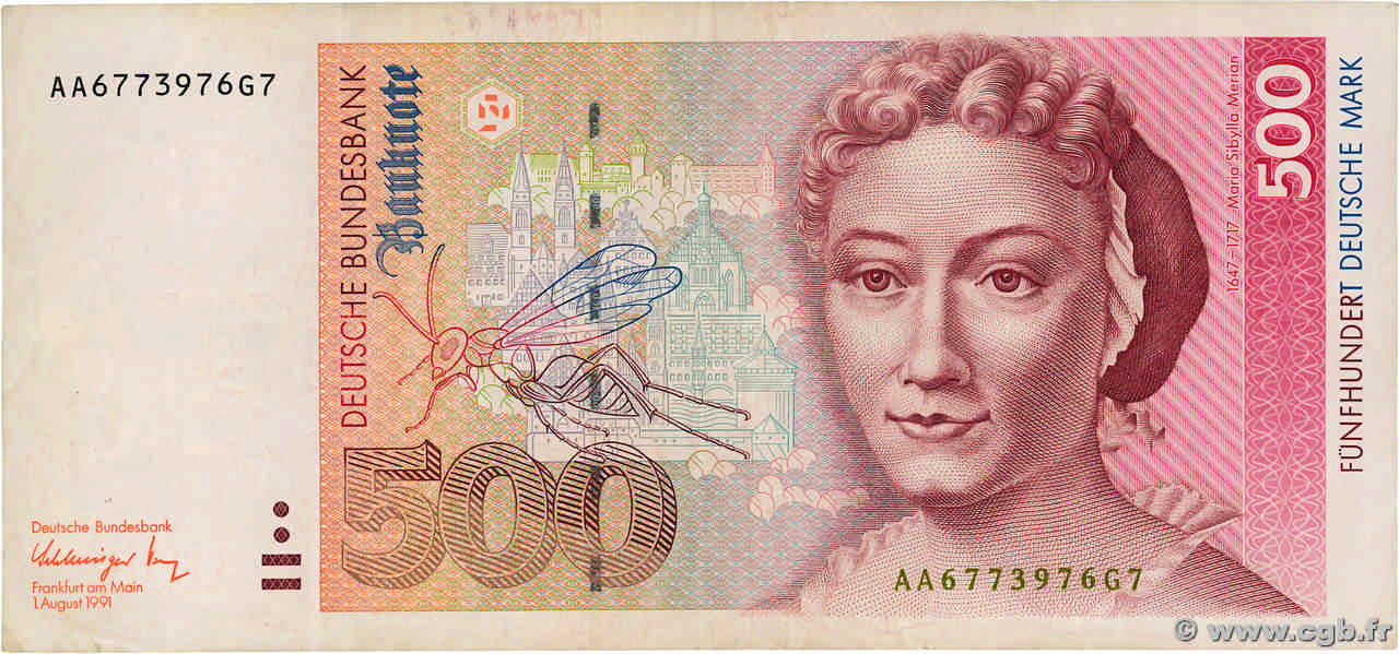 500 Deutsche Mark GERMAN FEDERAL REPUBLIC  1991 P.43a BB