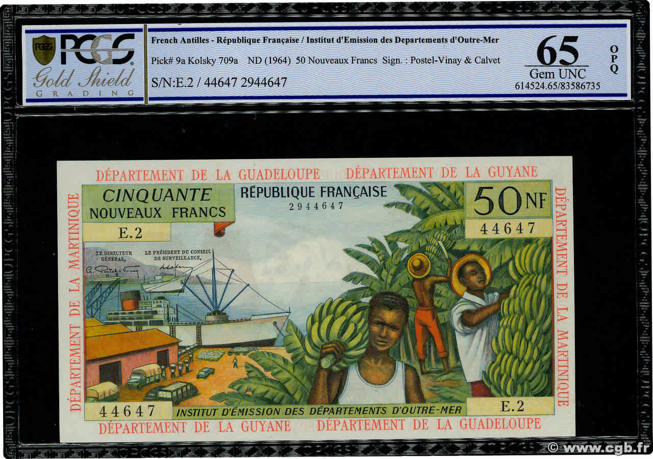 50 Nouveaux Francs FRENCH ANTILLES  1962 P.06a UNC