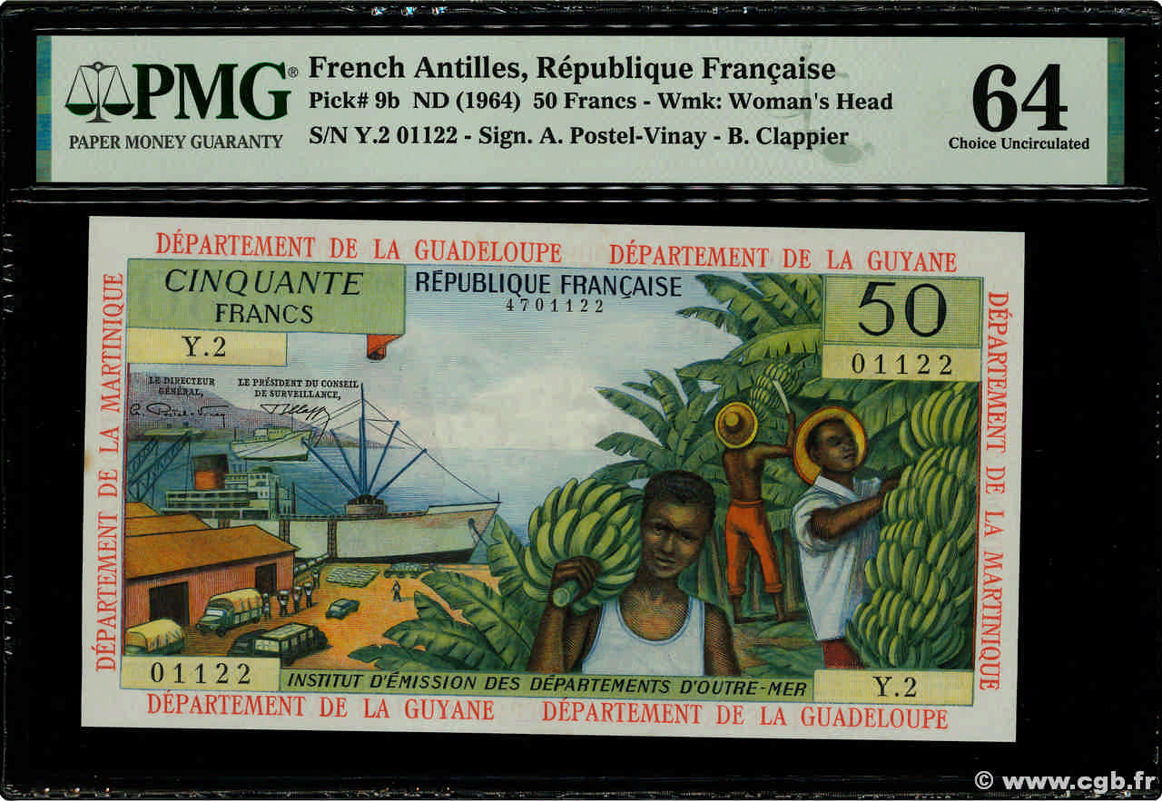 50 Francs ANTILLES FRANÇAISES  1964 P.09b pr.NEUF