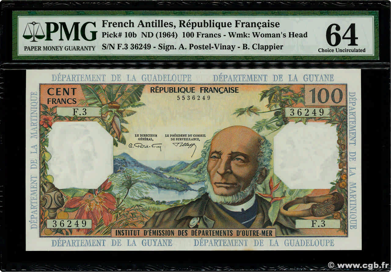 100 Francs FRENCH ANTILLES  1964 P.10b UNC-
