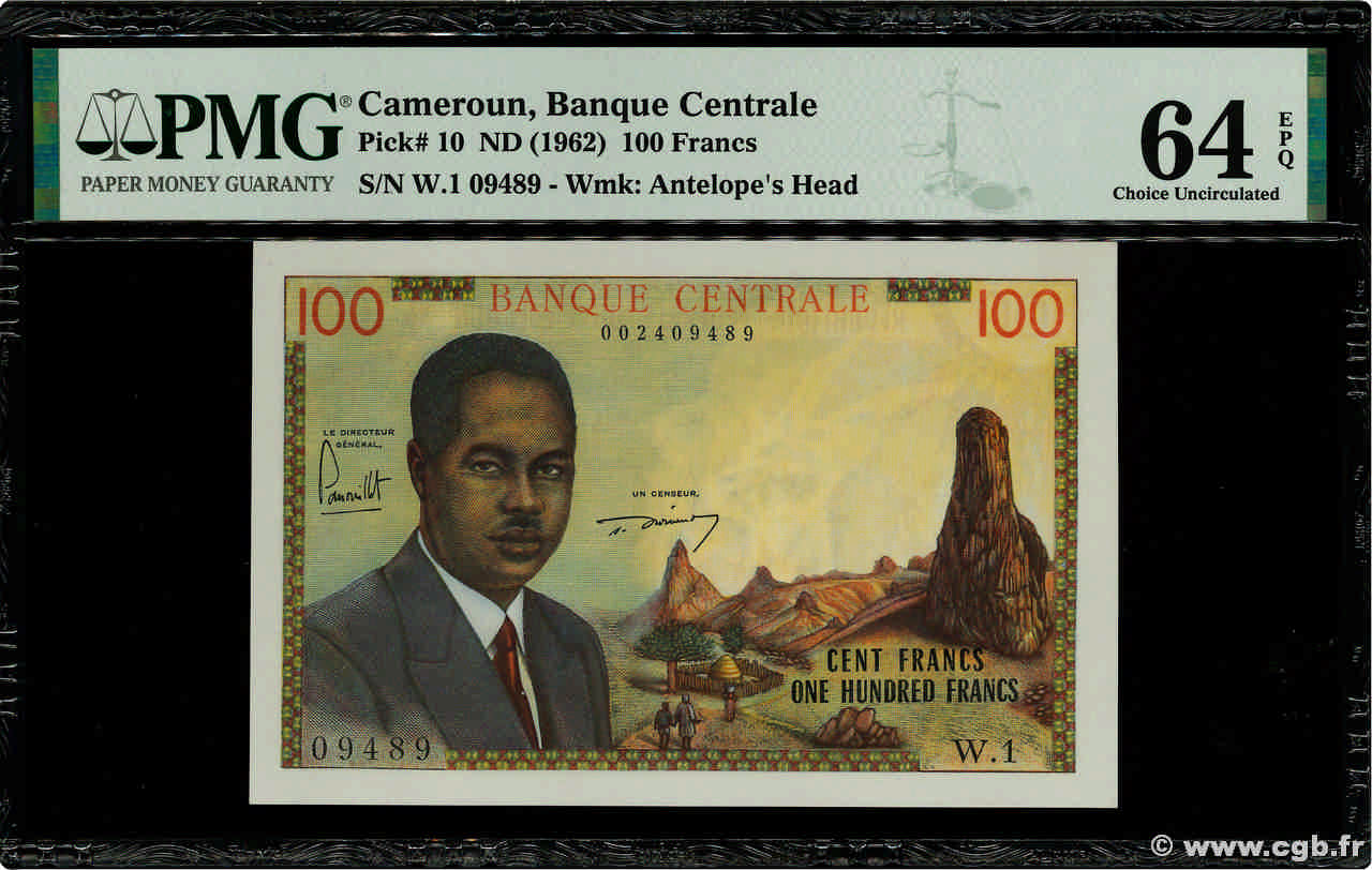 100 Francs CAMERúN  1962 P.10a SC+