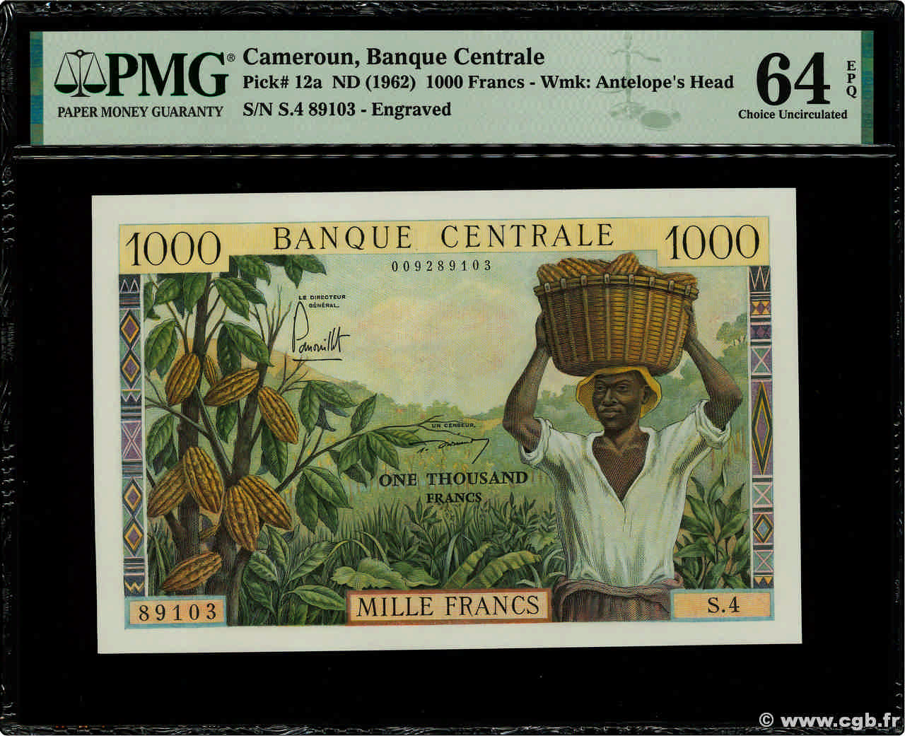 1000 Francs CAMERUN  1962 P.12a q.FDC
