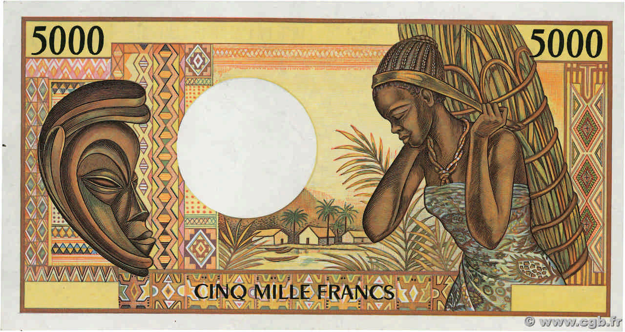 5000 Francs Épreuve STATI DI L  AFRICA CENTRALE  1984 P.- AU