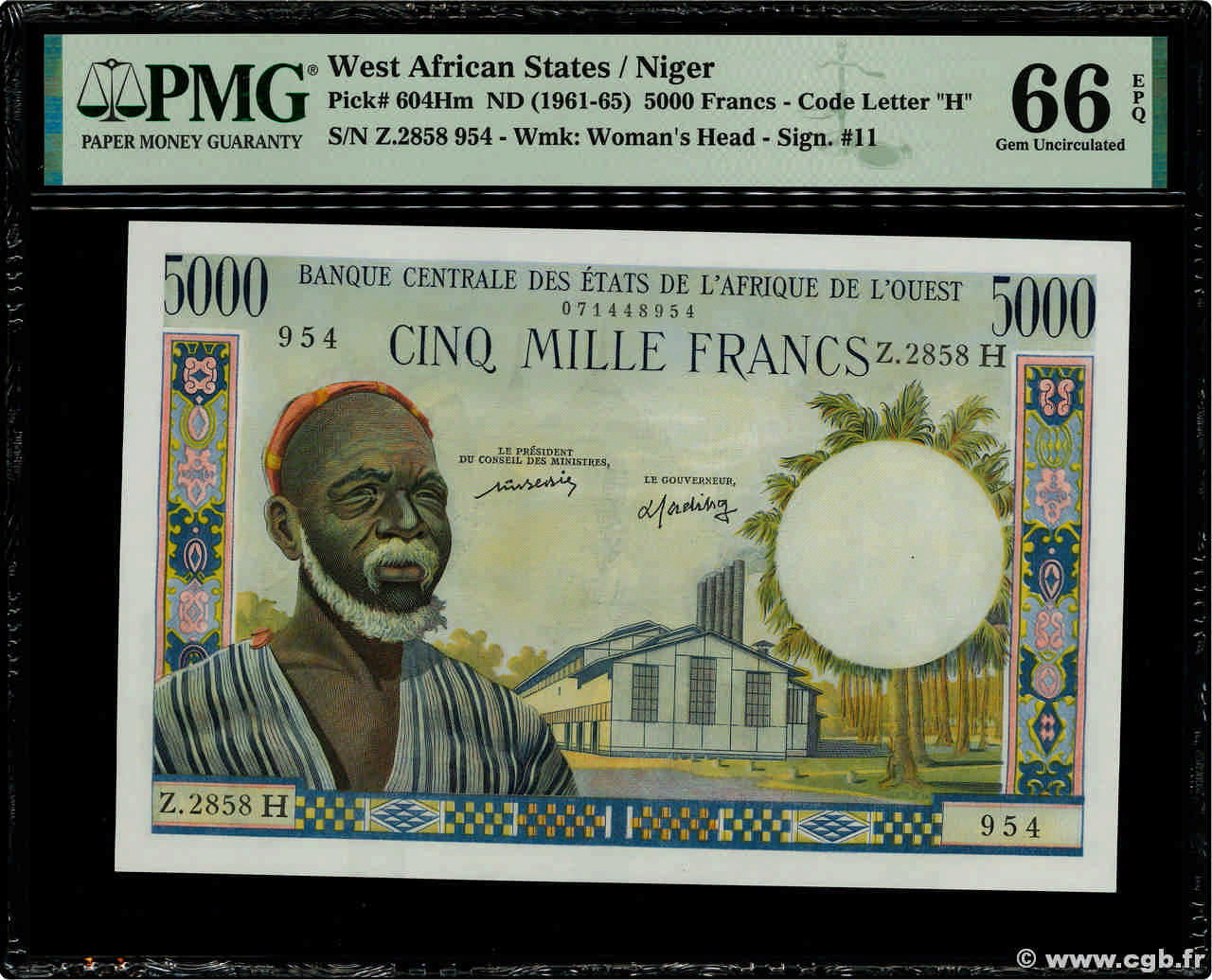5000 Francs ÉTATS DE L AFRIQUE DE L OUEST  1977 P.604Hm NEUF