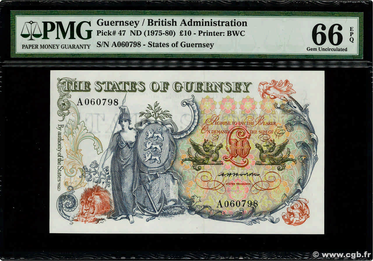 10 Pounds GUERNESEY  1975 P.47 NEUF