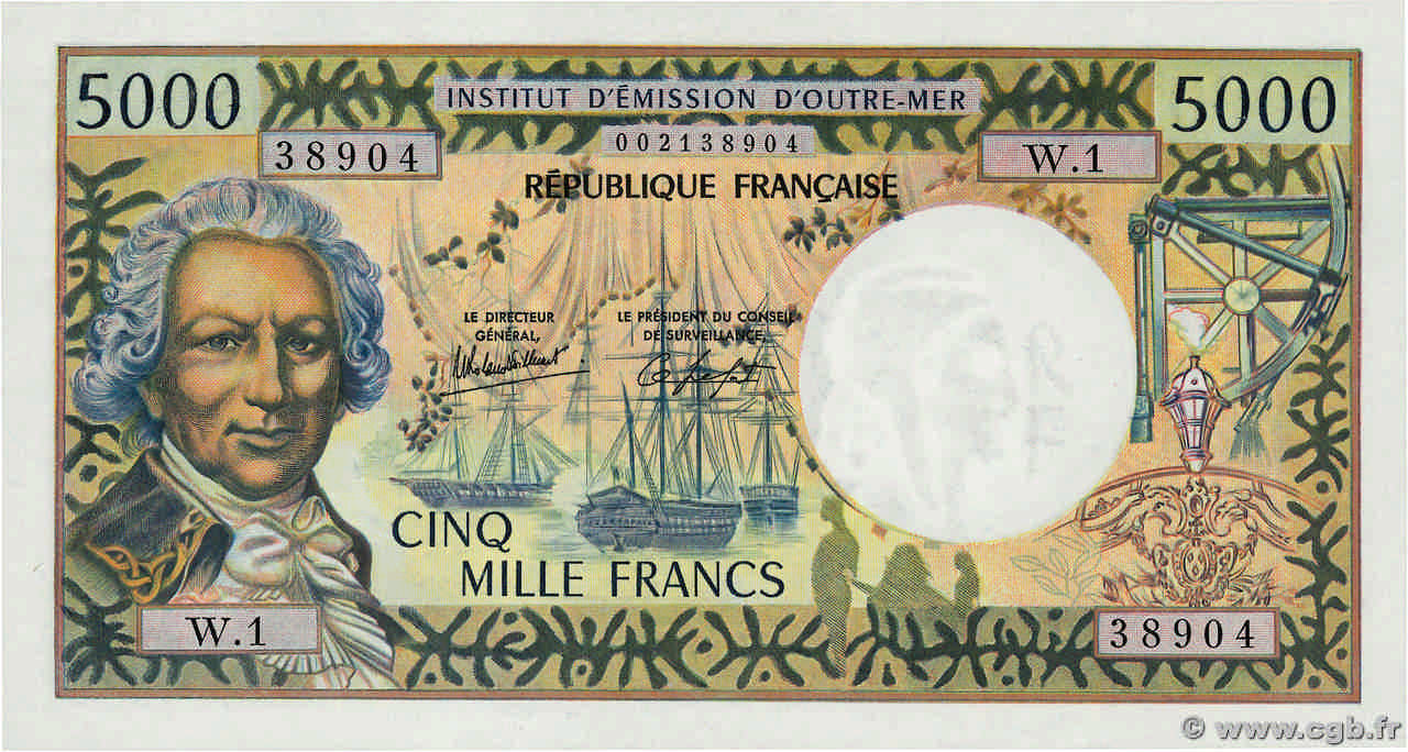 5000 Francs NOUVELLE CALÉDONIE Nouméa 1982 P.65c fST