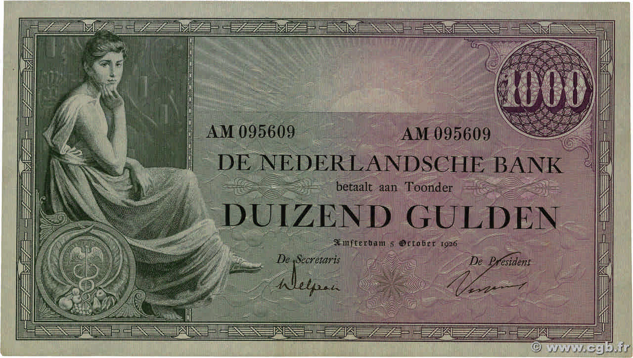 1000 Gulden PAYS-BAS  1926 P.048 TTB+