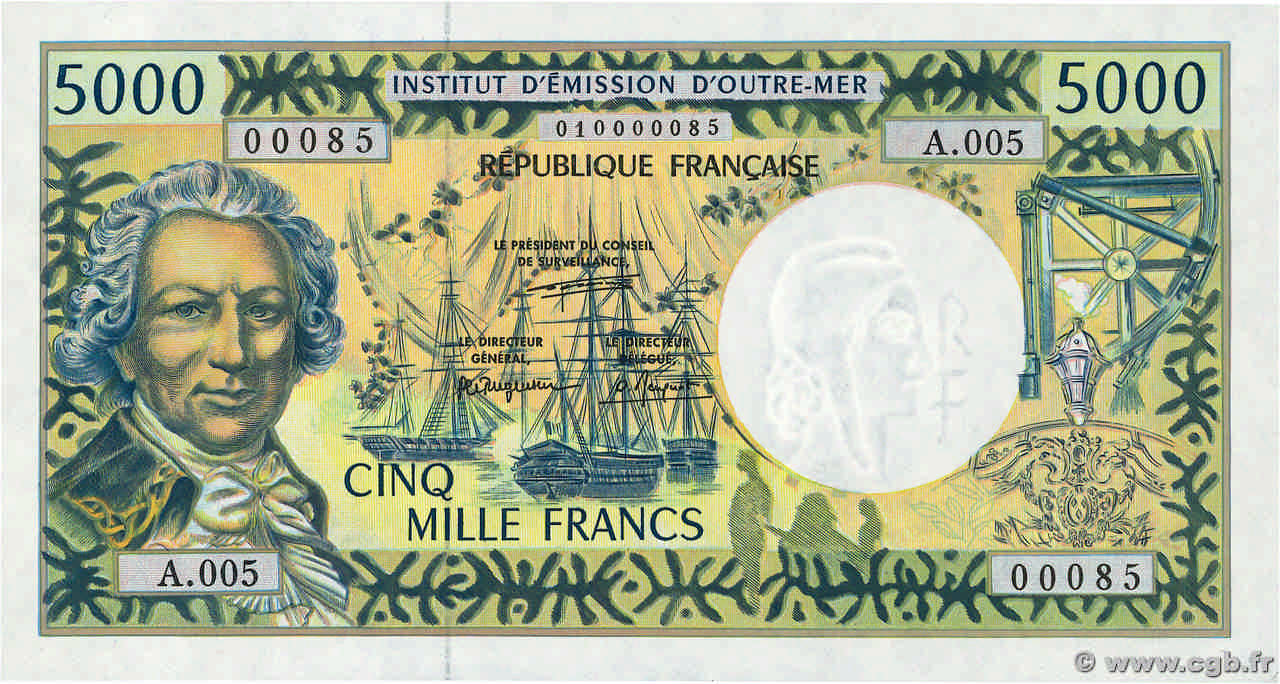 5000 Francs  Petit numéro POLYNÉSIE, TERRITOIRES D OUTRE MER  1995 P.03a NEUF