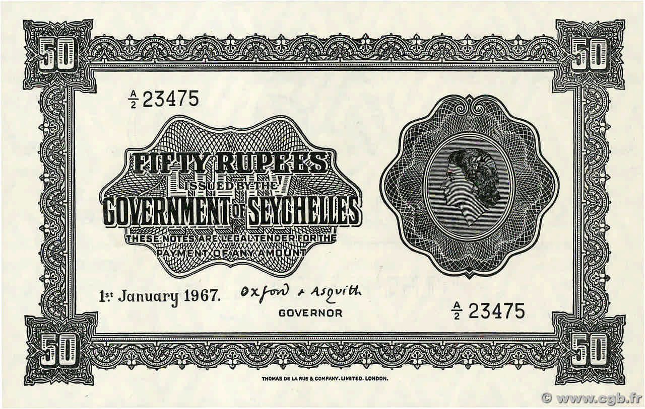 50 Rupees SEYCHELLEN  1967 P.13d fVZ