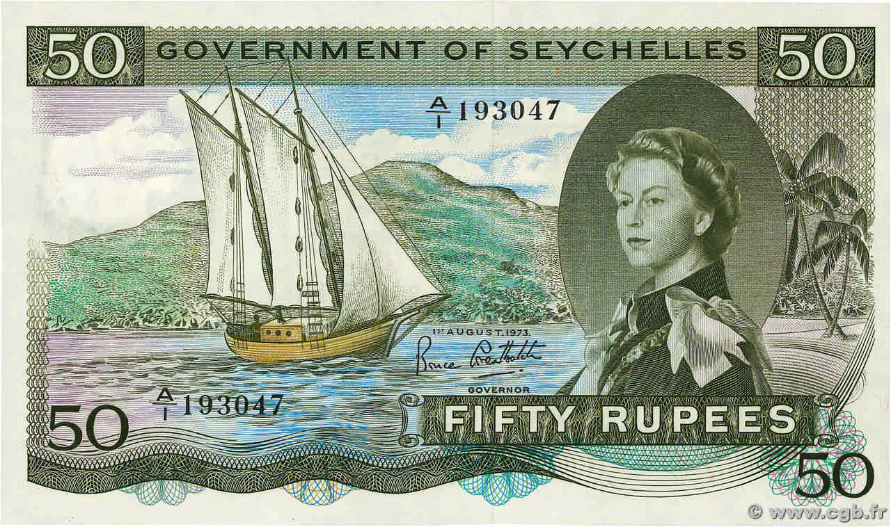 50 Rupees SEYCHELLES  1973 P.17e FDC