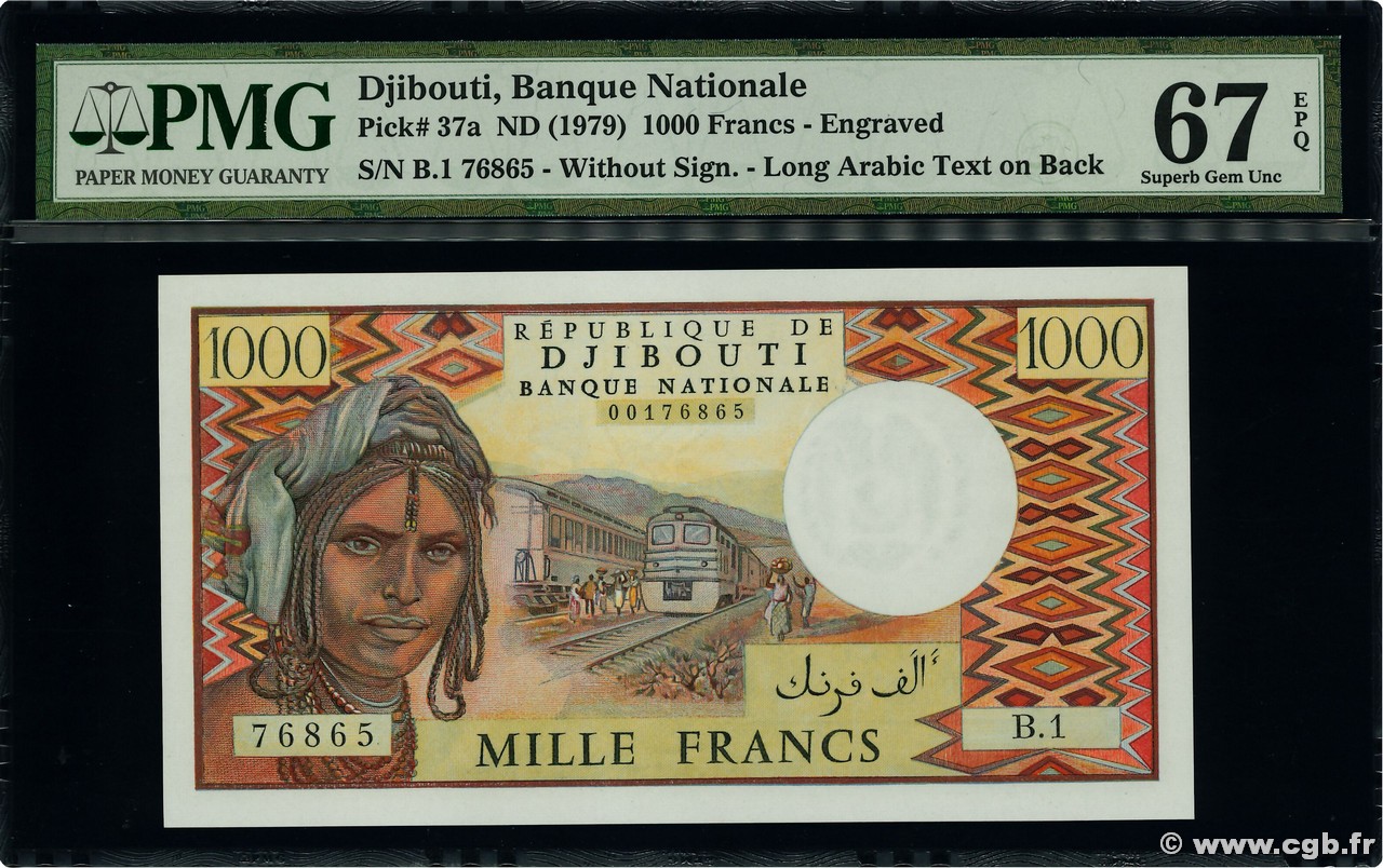 1000 Francs DJIBOUTI  1979 P.37a UNC