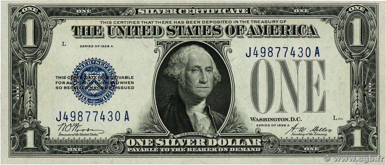 1 Dollar STATI UNITI D AMERICA  1928 P.412a FDC