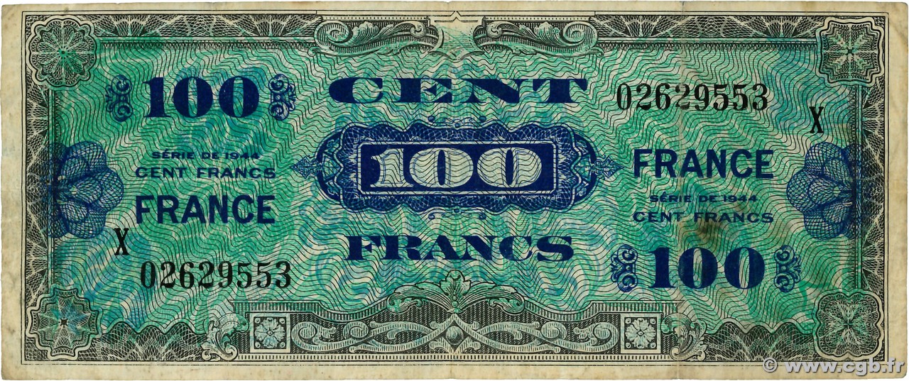 100 Francs FRANCE FRANKREICH  1945 VF.25.11 S