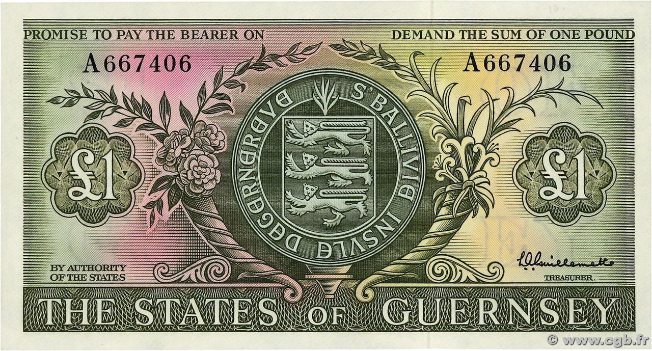 1 Pound GUERNESEY  1969 P.45a pr.NEUF