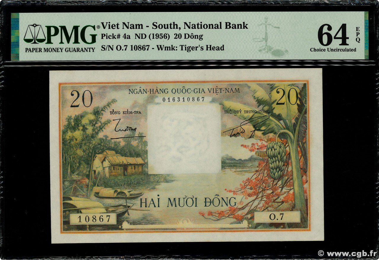 20 Dong SOUTH VIETNAM  1956 P.04a UNC-