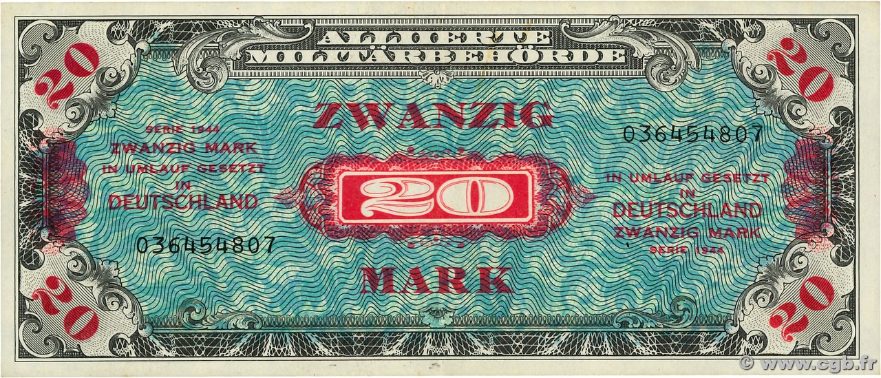 20 Mark  ALLEMAGNE  1944 P.195a SUP+