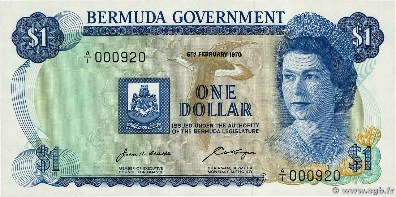 1 Dollar Petit numéro BERMUDA  1944 P.23a FDC