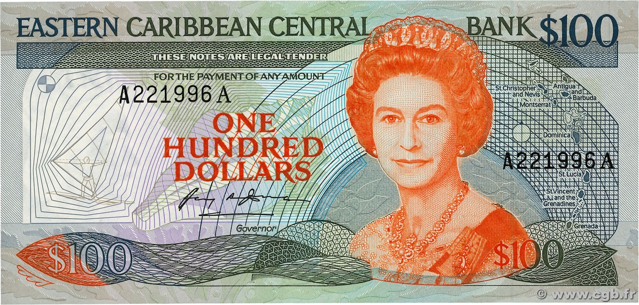 100 Dollars EAST CARIBBEAN STATES  1986 P.20a ST