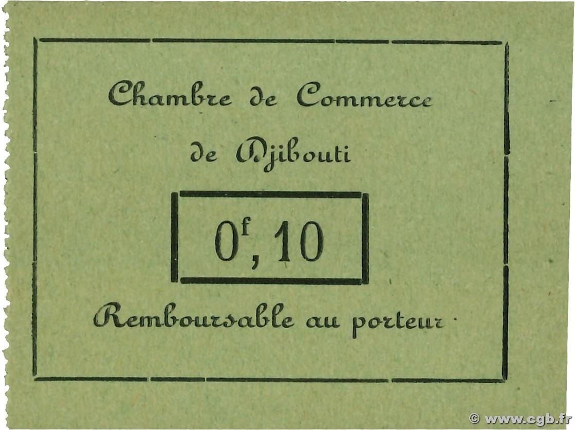 0,10 Franc DJIBOUTI  1919 P.- UNC