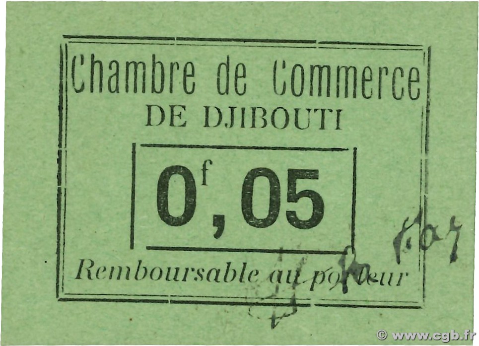 0,05 Franc DJIBOUTI  1919 P.21 UNC